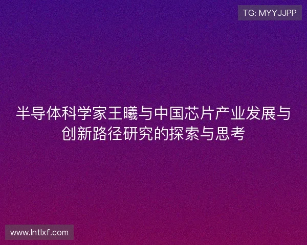 半导体科学家王曦与中国芯片产业发展与创新路径研究的探索与思考